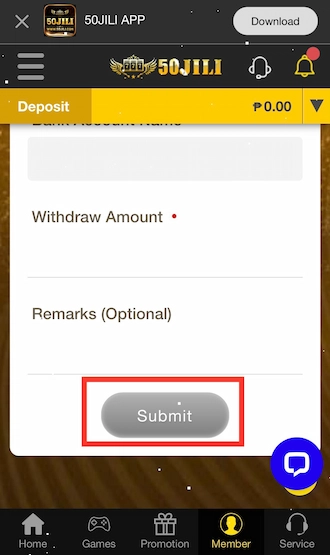 Step 2: Finally click Submit to send your withdrawal order